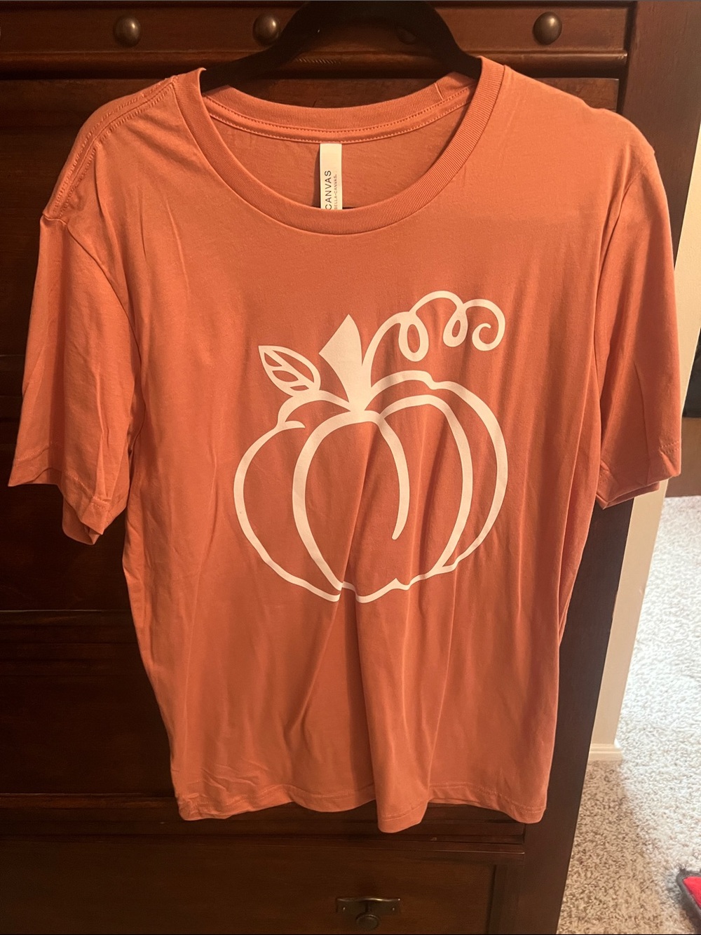 Bella Canvas Dusty Rose Crewneck Tee with White Print
